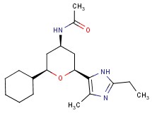 N-[(2R*,4R*,6S*)-2-cyclohexyl-6-(2-ethyl-4-methyl-1H-imidazol-5-yl)tetrahydro-2H-pyran-4-yl]acetamide