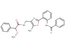 N-{2-[4-({[methoxy(phenyl)acetyl]amino}methyl)-5-methyl-1,3-oxazol-2-yl]phenyl}benzamide