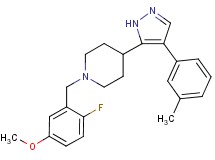 1-(2-fluoro-5-methoxybenzyl)-4-[4-(3-methylphenyl)-1H-pyrazol-5-yl]piperidine