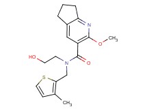 N-(2-hydroxyethyl)-2-methoxy-N-[(3-methyl-2-thienyl)methyl]-6,7-dihydro-5H-cyclopenta[b]pyridine-3-carboxamide
