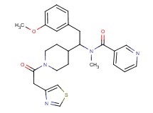 N-{2-(3-methoxyphenyl)-1-[1-(1,3-thiazol-4-ylacetyl)-4-piperidinyl]ethyl}-N-methylnicotinamide