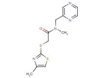 N-methyl-2-[(4-methyl-1,3-thiazol-2-yl)thio]-N-(pyrazin-2-ylmethyl)acetamide