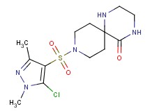 9-[(5-chloro-1,3-dimethyl-1H-pyrazol-4-yl)sulfonyl]-1,4,9-triazaspiro[5.5]undecan-5-one