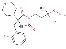 5-(2-fluorobenzyl)-3-(3-methoxy-3-methylbutyl)-5-piperidin-4-ylimidazolidine-2,4-dione