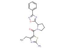 4-ethyl-5-{[2-(3-phenyl-1,2,4-oxadiazol-5-yl)-1-pyrrolidinyl]carbonyl}-1,3-thiazol-2-amine