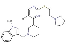 1-methyl-3-{[3-(2-{[2-(1-pyrrolidinyl)ethyl]thio}-4-pyrimidinyl)-1-piperidinyl]methyl}-1H-indole