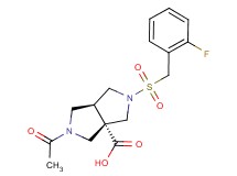 (3aS*,6aS*)-2-acetyl-5-[(2-fluorobenzyl)sulfonyl]hexahydropyrrolo[3,4-c]pyrrole-3a(1H)-carboxylic acid