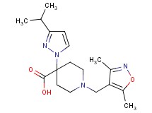 1-[(3,5-dimethylisoxazol-4-yl)methyl]-4-(3-isopropyl-1H-pyrazol-1-yl)piperidine-4-carboxylic acid