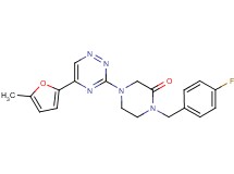 1-(4-fluorobenzyl)-4-[5-(5-methyl-2-furyl)-1,2,4-triazin-3-yl]-2-piperazinone