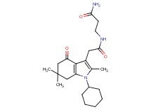 N~3~-[(1-cyclohexyl-2,6,6-trimethyl-4-oxo-4,5,6,7-tetrahydro-1H-indol-3-yl)acetyl]-beta-alaninamide