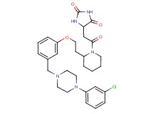 5-(2-{2-[2-(3-{[4-(3-chlorophenyl)-1-piperazinyl]methyl}phenoxy)ethyl]-1-piperidinyl}-2-oxoethyl)-2,4-imidazolidinedione
