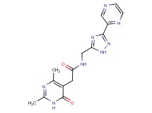 2-(2,4-dimethyl-6-oxo-1,6-dihydropyrimidin-5-yl)-N-[(3-pyrazin-2-yl-1H-1,2,4-triazol-5-yl)methyl]acetamide