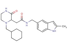 2-[1-(cyclohexylmethyl)-3-oxo-2-piperazinyl]-N-[(2-methyl-1H-indol-5-yl)methyl]acetamide