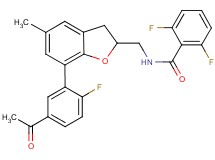 N-{[7-(5-acetyl-2-fluorophenyl)-5-methyl-2,3-dihydro-1-benzofuran-2-yl]methyl}-2,6-difluorobenzamide