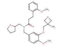 N-{4-methoxy-3-[(3-methyl-3-oxetanyl)methoxy]benzyl}-3-(2-methoxyphenyl)-N-(tetrahydro-2-furanylmethyl)propanamide
