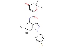 N-[1-(4-fluorophenyl)-6,6-dimethyl-4,5,6,7-tetrahydro-1H-indazol-4-yl]-2,2-dimethyl-4-oxo-3,4-dihydro-2H-pyran-6-carboxamide