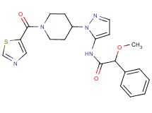 2-methoxy-2-phenyl-N-{1-[1-(1,3-thiazol-5-ylcarbonyl)-4-piperidinyl]-1H-pyrazol-5-yl}acetamide