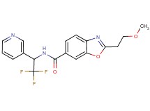 2-(2-methoxyethyl)-N-[2,2,2-trifluoro-1-(3-pyridinyl)ethyl]-1,3-benzoxazole-6-carboxamide