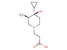 3-[(3R*,4R*)-4-cyclopropyl-4-hydroxy-3-methyl-1-piperidinyl]propanoic acid