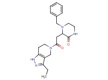 4-benzyl-3-[2-(3-ethyl-1,4,6,7-tetrahydro-5H-pyrazolo[4,3-c]pyridin-5-yl)-2-oxoethyl]piperazin-2-one
