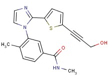 3-{2-[5-(3-hydroxyprop-1-yn-1-yl)-2-thienyl]-1H-imidazol-1-yl}-N,4-dimethylbenzamide