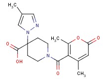 1-[(4,6-dimethyl-2-oxo-2H-pyran-5-yl)carbonyl]-4-(4-methyl-1H-pyrazol-1-yl)piperidine-4-carboxylic acid