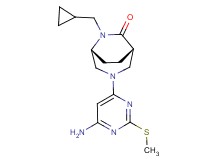 (1S*,5R*)-3-[6-amino-2-(methylthio)-4-pyrimidinyl]-6-(cyclopropylmethyl)-3,6-diazabicyclo[3.2.2]nonan-7-one