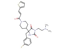 3-[2-(dimethylamino)ethyl]-5-(3-fluorobenzyl)-5-{1-[(2E)-3-(2-thienyl)-2-propenoyl]-4-piperidinyl}-2,4-imidazolidinedione