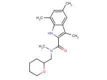N,3,5,7-tetramethyl-N-(tetrahydro-2H-pyran-2-ylmethyl)-1H-indole-2-carboxamide