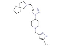 2-[(1-{1-[(5-methyl-1H-pyrazol-3-yl)methyl]-4-piperidinyl}-1H-1,2,3-triazol-4-yl)methyl]-2-azaspiro[4.4]nonane bis(trifluoroacetate)