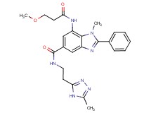 7-[(3-methoxypropanoyl)amino]-1-methyl-N-[2-(5-methyl-4H-1,2,4-triazol-3-yl)ethyl]-2-phenyl-1H-benzimidazole-5-carboxamide