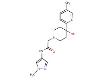 2-[4-hydroxy-4-(5-methylpyridin-2-yl)piperidin-1-yl]-N-(1-methyl-1H-pyrazol-4-yl)acetamide