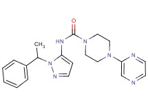 N-[1-(1-phenylethyl)-1H-pyrazol-5-yl]-4-pyrazin-2-ylpiperazine-1-carboxamide