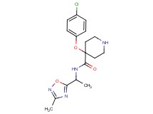 4-(4-chlorophenoxy)-N-[1-(3-methyl-1,2,4-oxadiazol-5-yl)ethyl]piperidine-4-carboxamide