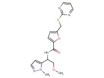 N-[2-methoxy-1-(1-methyl-1H-pyrazol-5-yl)ethyl]-5-[(pyrimidin-2-ylthio)methyl]-2-furamide