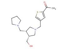 1-(4-{[(3R*,4R*)-3-(hydroxymethyl)-4-(pyrrolidin-1-ylmethyl)pyrrolidin-1-yl]methyl}-2-thienyl)ethanone