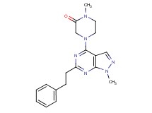 1-methyl-4-[1-methyl-6-(2-phenylethyl)-1H-pyrazolo[3,4-d]pyrimidin-4-yl]-2-piperazinone