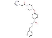 N-(2-phenylethyl)-4-{[1-(1H-1,2,4-triazol-1-ylacetyl)-4-piperidinyl]oxy}benzamide