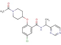 2-[(1-acetyl-4-piperidinyl)oxy]-5-chloro-N-[1-(4-pyrimidinyl)ethyl]benzamide