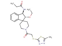 N-((2R*,3R*)-2-ethoxy-1'-{[(5-methyl-1,3,4-thiadiazol-2-yl)thio]acetyl}-2,3-dihydrospiro[indene-1,4'-piperidin]-3-yl)propanamide