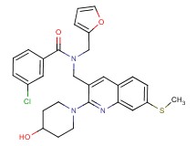 3-chloro-N-(2-furylmethyl)-N-{[2-(4-hydroxy-1-piperidinyl)-7-(methylthio)-3-quinolinyl]methyl}benzamide