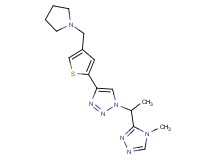 1-[1-(4-methyl-4H-1,2,4-triazol-3-yl)ethyl]-4-[4-(pyrrolidin-1-ylmethyl)-2-thienyl]-1H-1,2,3-triazole
