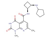 N-[(1S*,2R*)-2-(cyclopentylamino)cyclobutyl]-1,7-dimethyl-2,4-dioxo-1,2,3,4-tetrahydropyrido[2,3-d]pyrimidine-5-carboxamide