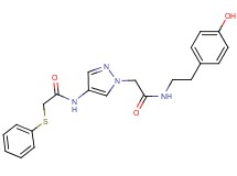 N-[1-(2-{[2-(4-hydroxyphenyl)ethyl]amino}-2-oxoethyl)-1H-pyrazol-4-yl]-2-(phenylthio)acetamide