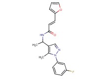 (2E)-N-{1-[1-(3-fluorophenyl)-5-methyl-1H-pyrazol-4-yl]ethyl}-3-(2-furyl)acrylamide