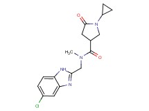 N-[(5-chloro-1H-benzimidazol-2-yl)methyl]-1-cyclopropyl-N-methyl-5-oxo-3-pyrrolidinecarboxamide