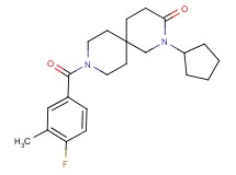 2-cyclopentyl-9-(4-fluoro-3-methylbenzoyl)-2,9-diazaspiro[5.5]undecan-3-one