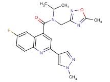 6-fluoro-N-isopropyl-N-[(5-methyl-1,2,4-oxadiazol-3-yl)methyl]-2-(1-methyl-1H-pyrazol-4-yl)quinoline-4-carboxamide