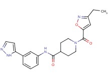 1-[(3-ethylisoxazol-5-yl)carbonyl]-N-[3-(1H-pyrazol-5-yl)phenyl]piperidine-4-carboxamide