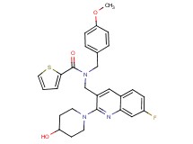 N-{[7-fluoro-2-(4-hydroxy-1-piperidinyl)-3-quinolinyl]methyl}-N-(4-methoxybenzyl)-2-thiophenecarboxamide